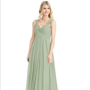 Azazie Kaitlynn custom fit in dusty sage